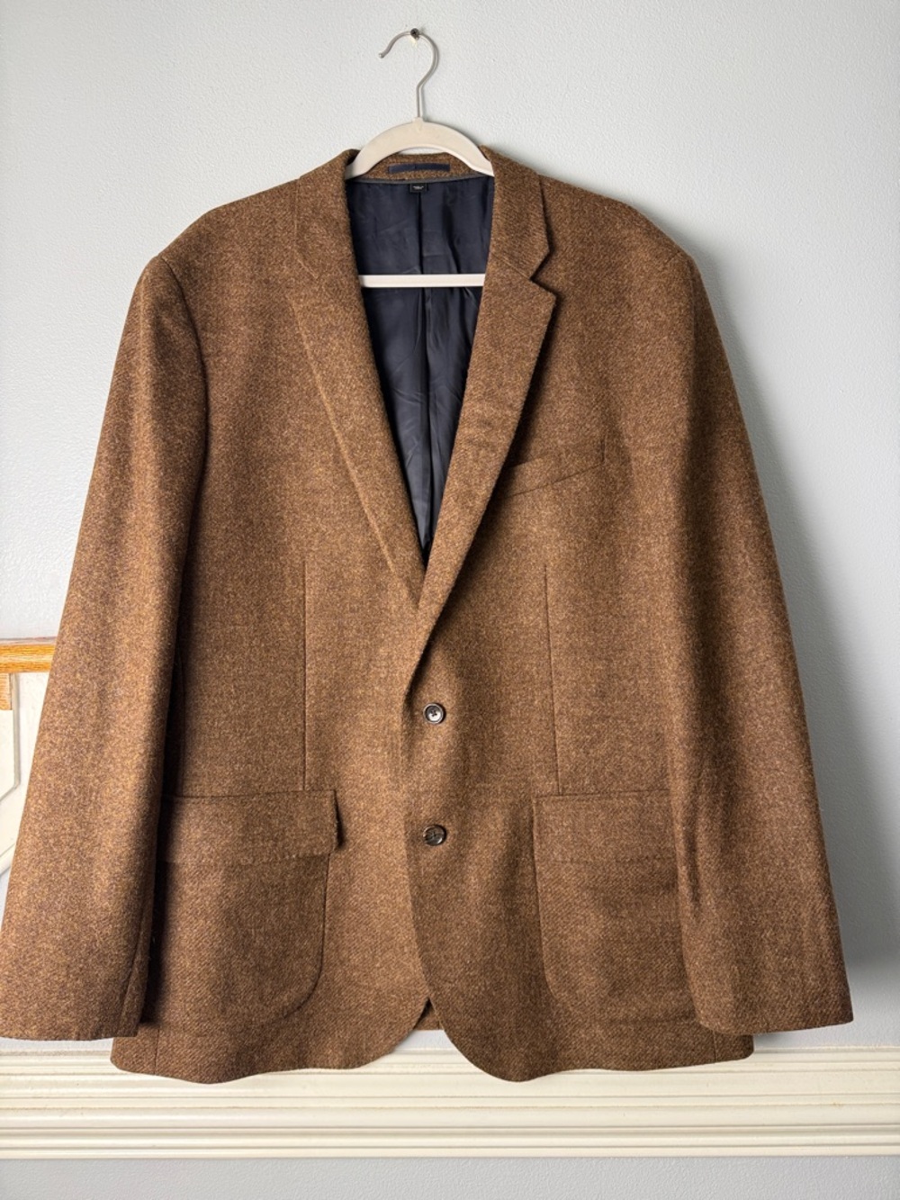 JCrew Men's Brown Wool Blend Blazer - Classic Tailored Jacket Ludlow Moon